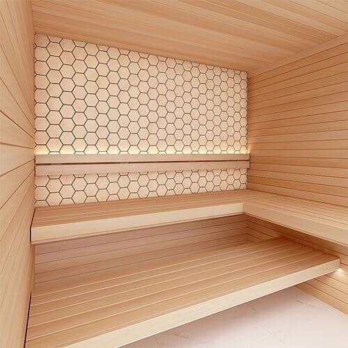 Thermory ProSaunas Hive Aspen Decorative Sauna Wall Panels | 6-Panel Box sauna wood