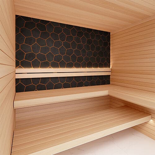 Thermory ProSaunas Modern Black Decorative Sauna Wall Panels | 6-Panel Box sauna wood