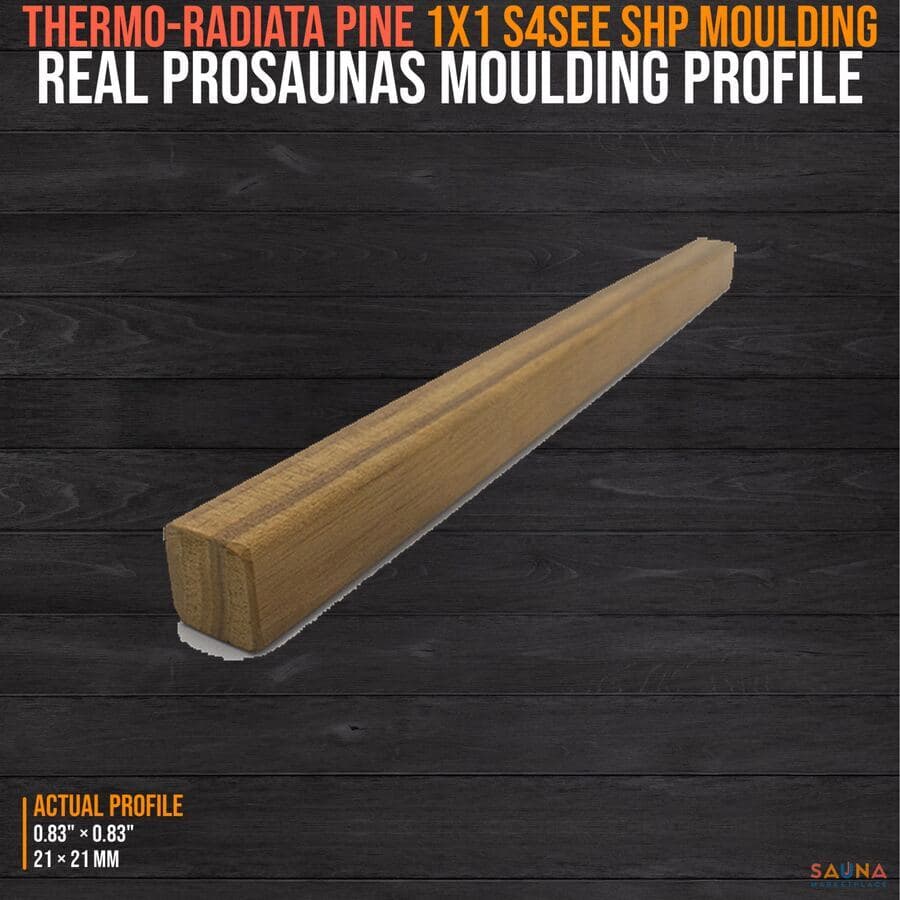 ProSaunas Thermo-Radiata Pine 1x1 S4SEE SHP Moulding & Trim sauna wood