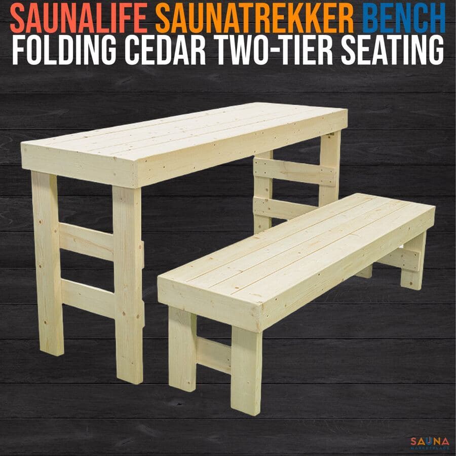 Thermory SaunaLife SaunaTrekker Bench | Folding Cedar sauna wood