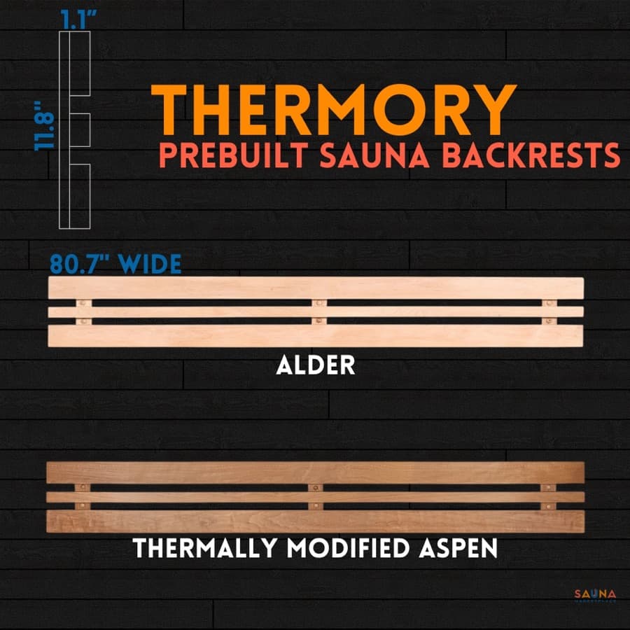 Thermory Prebuilt Sauna Backrest sauna wood