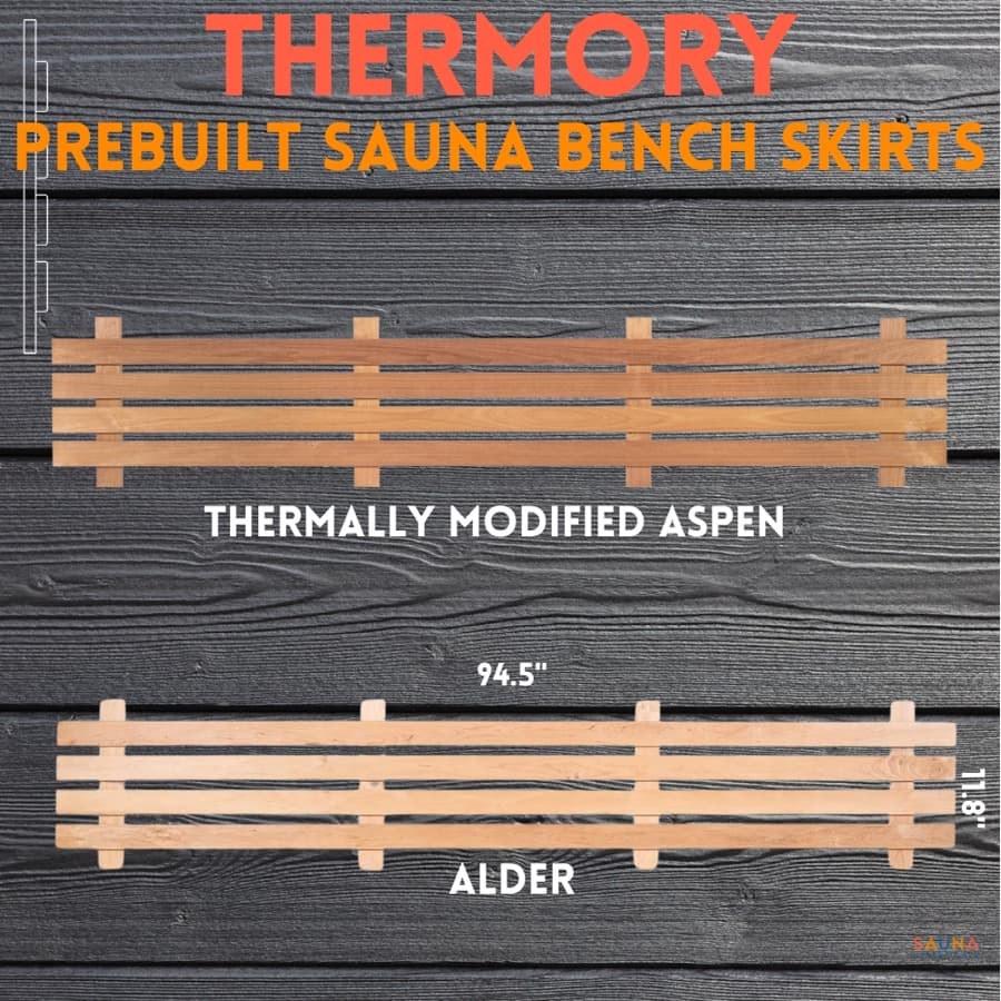 Thermory Prebuilt Bench Skirt sauna wood