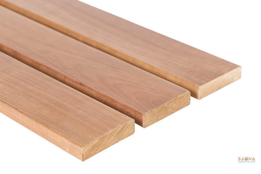 Thermory 1x4 SHP Thermo-Aspen Bench, Backrest, and Skirt Sauna Wood sauna wood