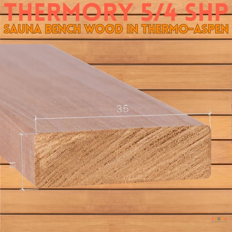 Thermory 5/4 SHP Thermo-Aspen Sauna Bench and Floor Wood sauna wood