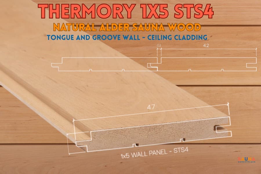 Thermory 1X5 Alder STS4 Wall Cladding sauna wood