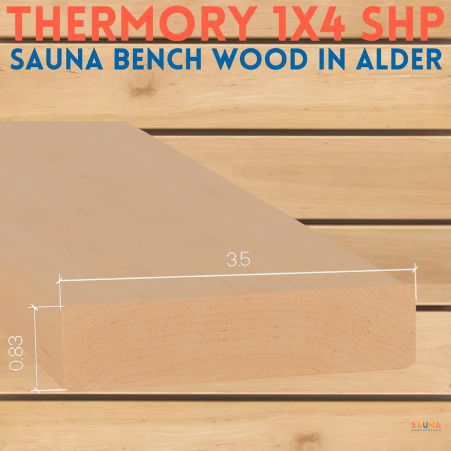 Thermory 1x4 SHP Alder Bench, Backrest, and Skirt Sauna Wood sauna wood