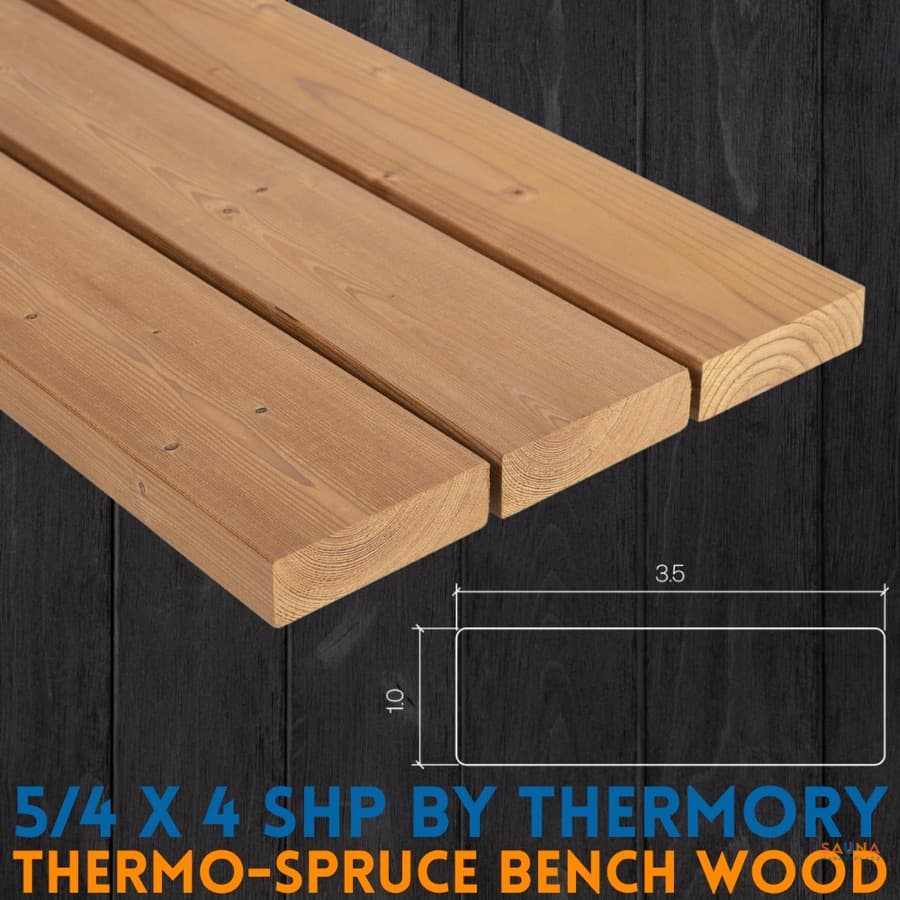 Thermory Thermo-Spruce Sauna Bench and Floor Wood - 5/4 SHP Sauna Wood sauna wood