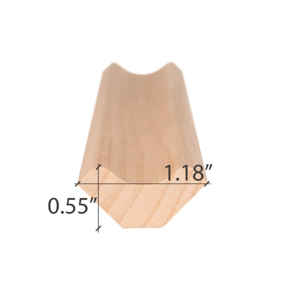 ProSaunas Alder 1X2 SI Inside Corner Trim sauna wood